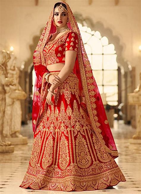 Girls love shopping, and when it comes to wedding attire then the curiosity of shopping goes high up. Shop Red Phantom Silk Indian Latest Bridal Lehenga Design ...