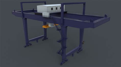 Rail Mounted Gantry Crane Rmg V Blue Dark D Model By Pbr Cool
