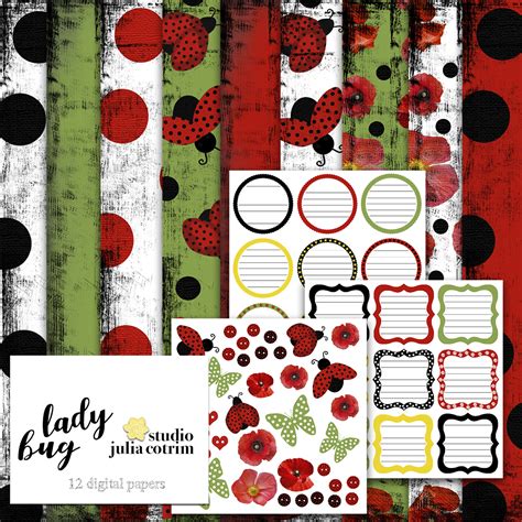 Studio Julia Cotrim Lady Bug 12 New Digital Papers Collection At My