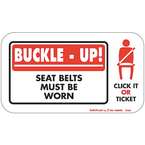 seat belts must be worn decal