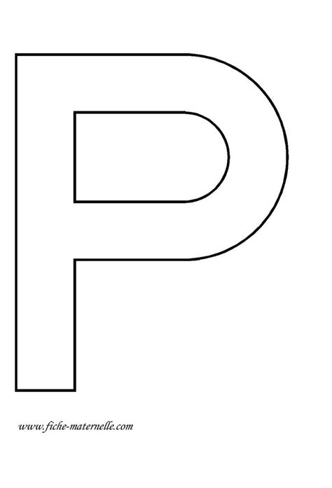 The Letter P Is Shown In Black And White With An Outline For It To Be Used