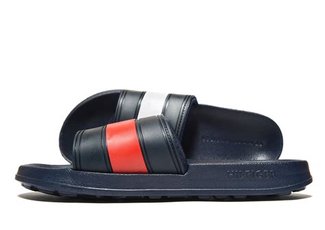 Tommy Hilfiger Synthetic Slides Womens In Navy Blue Lyst