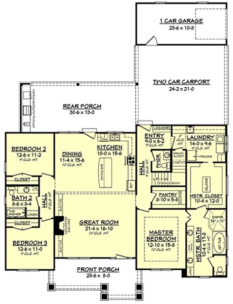 House Plan 041-00145 - Craftsman Plan: 2,151 Square Feet ...