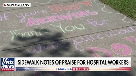 Notes Drawn On Sidewalks Bring Joy To Health Care Workers During