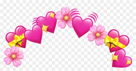 Crown Emoji Tumblr Heart Hearts Pink Heart Crown Emoji ... Its resolution is 1512x608 and it is transparent background and png format.