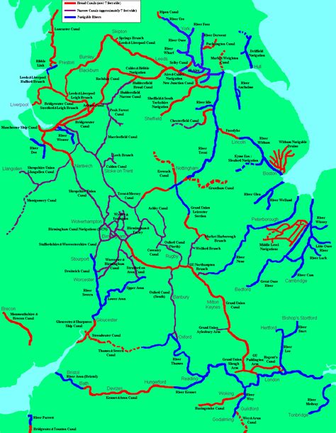 Canal Map Uk - ToursMaps.com