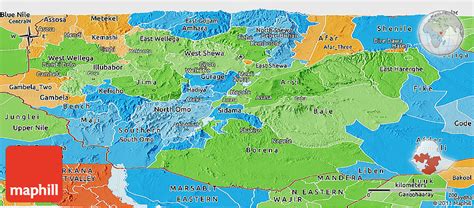 Political Shades Panoramic Map Of Oromiya