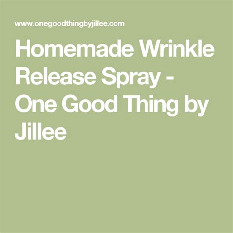 How To Make The Best Wrinkle Release Spray For Pennies Wrinkle