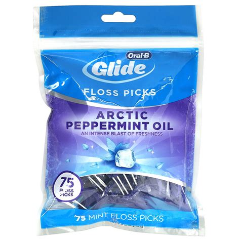Oral B Glide Floss Picks Arctic Peppermint Oil 75 Count Iherb