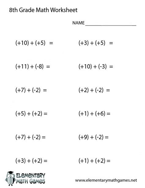 8th Grade Math Worksheets Printable With Answers Lobo Black — Db