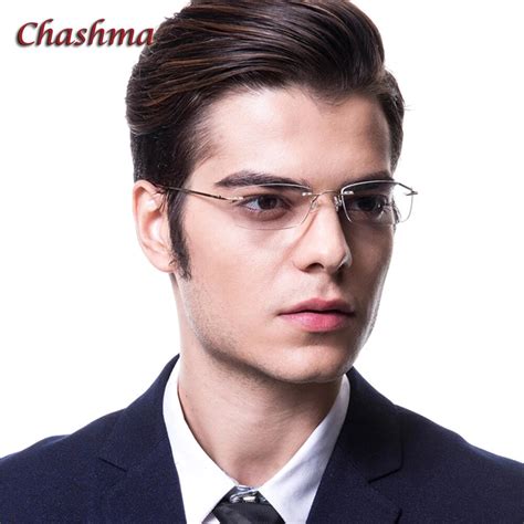 chashma brand rimless titanium alloy ultra light weight myopia glasses frame optical eye glasses