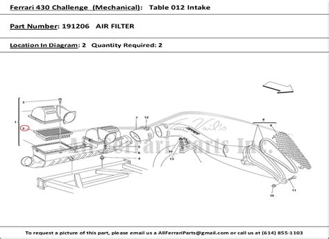 Ferrari 430 430 scuderia car cover oem genuine. Ferrari Part 191206 Air Filter in Ferrari 430 Challenge (2006) (Mechanical Table 012 Intake)