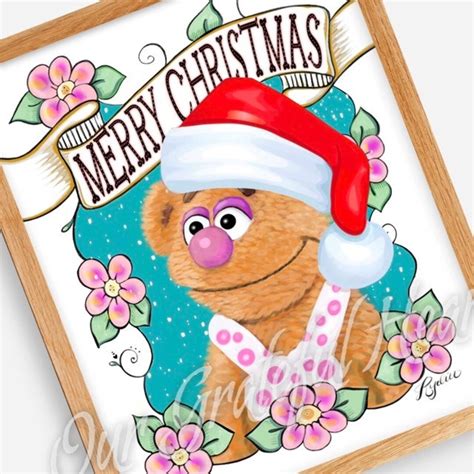 Merry Christmas Fozzie Bear The Muppets Muppet Fan Art Etsy