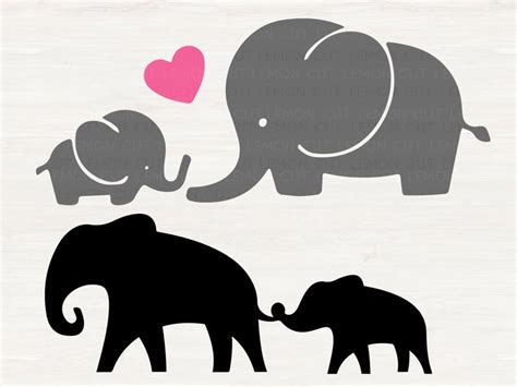 Mother And Baby Elephant Svg 1468 Amazing Svg File Free Design Svg