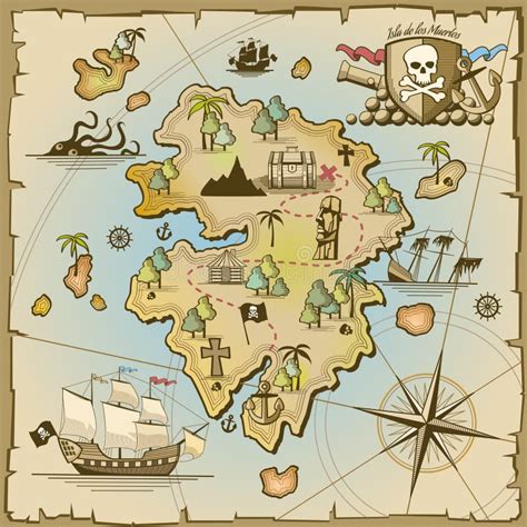 Mapa Do Tesouro Do Pirata Ilustração Stock Ilustração De Terra 4287711