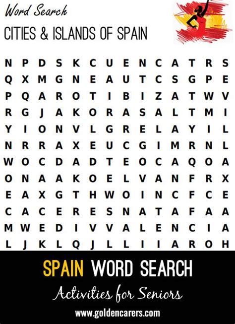 Cities And Islands Of Spain Word Search City Island Spain