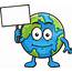 Earth Holding Blank Sign Cartoon Clipart Vector  FriendlyStock