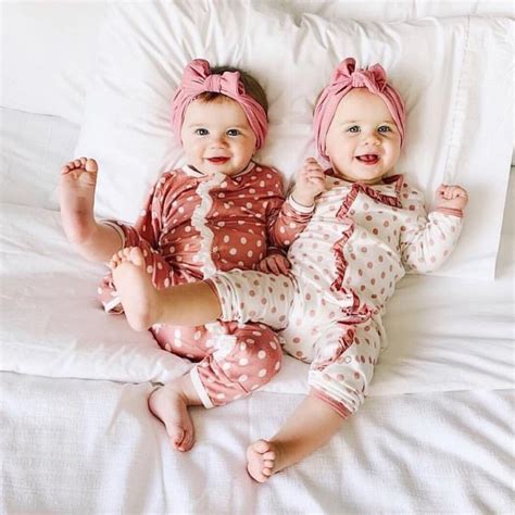 So Cute Adorable For Twins Girls Twin Baby Girls Twin Baby Clothes
