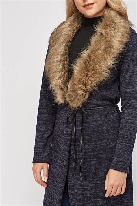 Shop from a variety of knitwear in different colours and styles. Faux Fur Collar Long Knitted Cardigan - Just $6