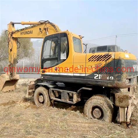 Used Hyundai R210w 9 Wheel Excavator Korean China Wheel Excavator And