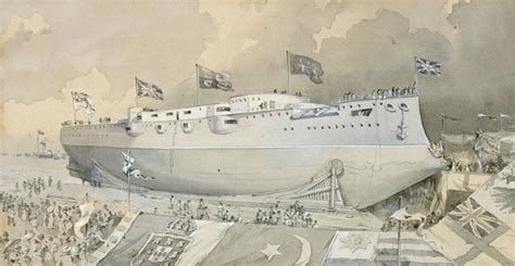 Launch Of Hms Canopus By Mrs Rice 13 Oct 1897 Royal Museums Greenwich