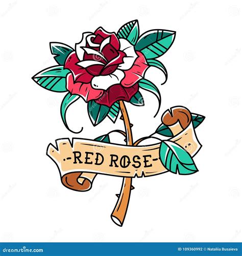 Rose With Ribbon Vector Illustration 99872806