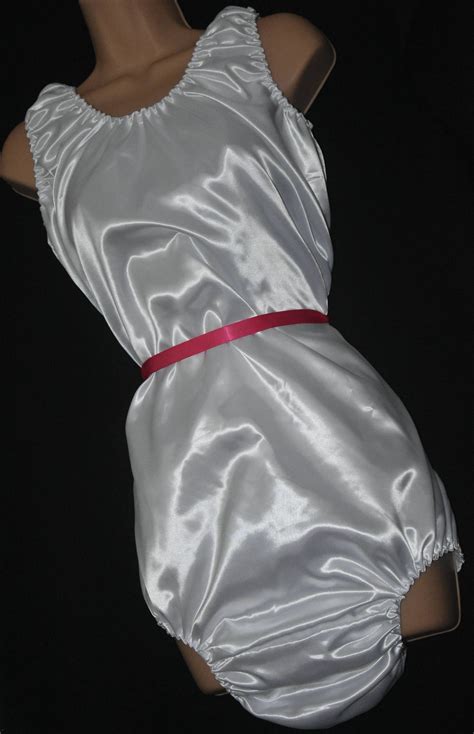 Abdl Nappy Diaper Crotch Double Satin Rompers Soft Silky Etsy