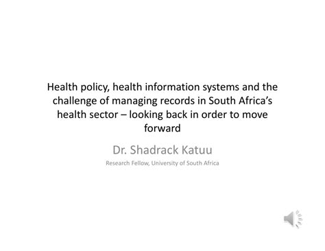 Pdf Health Policy Health Information Systems And The Challenge Of