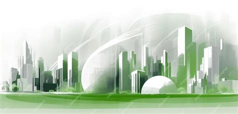 Premium Ai Image A Green Cityscape With A Green Cityscape In The