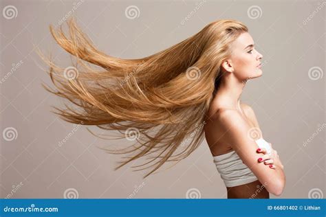 Amazing flowing hair. stock photo. Image of shiny, cosmetics - 66801402