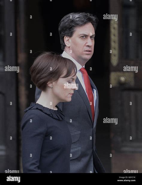 Labour Leader Ed Miliband And His Wife Justine Make Their Way To The Funeral Of Former Labour