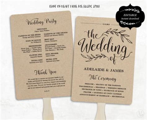 Free Editable And Printable Wedding Program Templates
