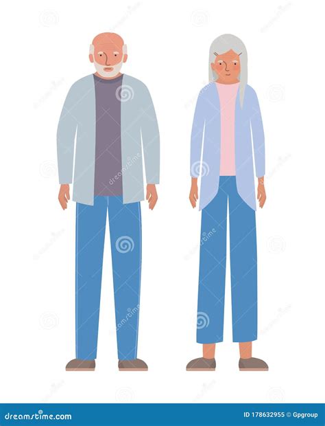 Isolated Grandmother And Grandfather Vector Design Stock Vector