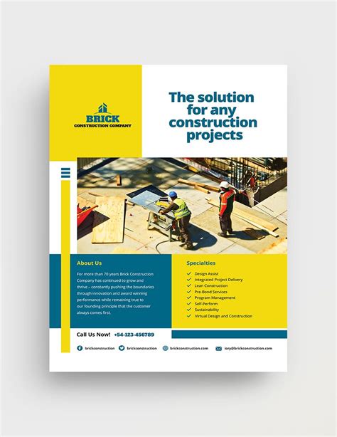 Commercial Construction Flyer Template In Psd Indesign Illustrator