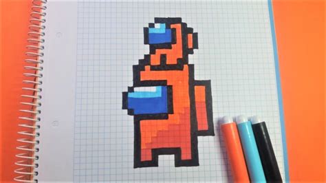 Como Dibujar A Among Us Con Mascota Pixel Art Youtube