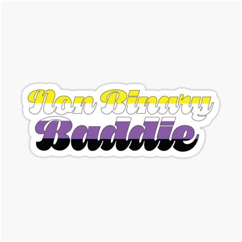 Non Binary Baddie Flag Outline Sticker For Sale By Bkjoap Redbubble