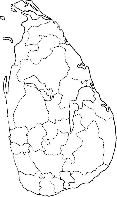 Map Of Sri Lanka Showing The District Boundaries Dotted Lines And