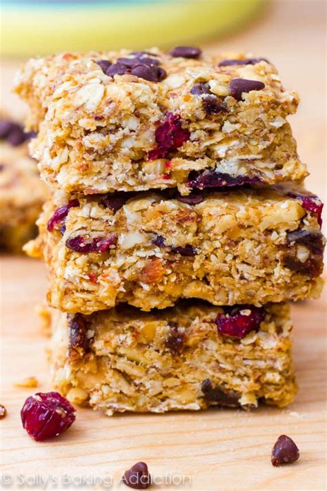 Not only are no bake chocolate peanut butter oatmeal bars simple and delicious, they're great for feeding a crowd because a small square goes a long way. Peanut Butter Trail Mix Bars - Sallys Baking Addiction
