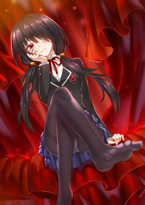 bobomaster tokisaki kurumi date a live highres 10s 1girl black hair blazer blush crotch