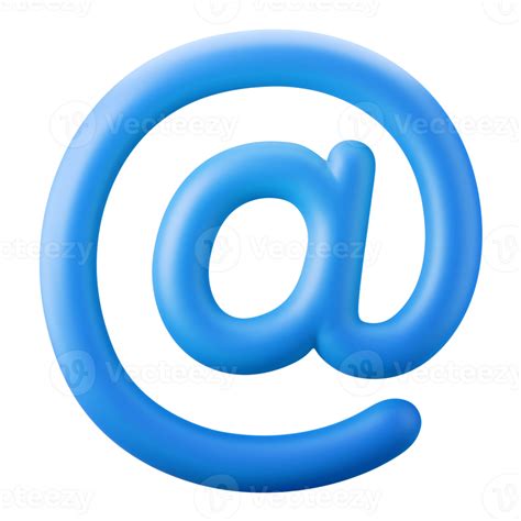 Blue Color At Sign Email Address Symbol User Interface Theme 3d Icon