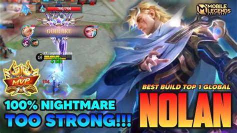 New Hero Nolan Gameplay Too Strong ~ Best Build Top 1 Global Mlbb