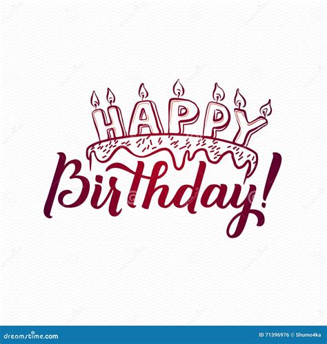 Happy Birthday Greeting Card Hand Lettering Handmade Calligraphy