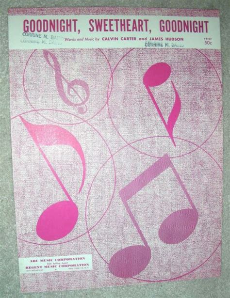 1954 Goodnight Sweetheart Goodnight Its Time To Go Sheet Music