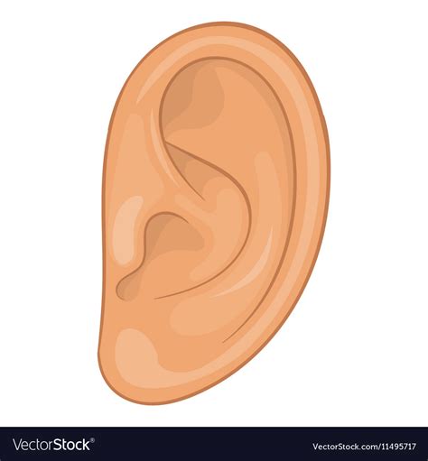 Ear Icon Cartoon Style Royalty Free Vector Image