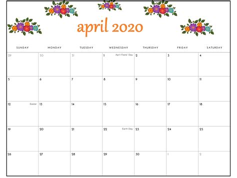 Free Printable Calendar April Customize And Print