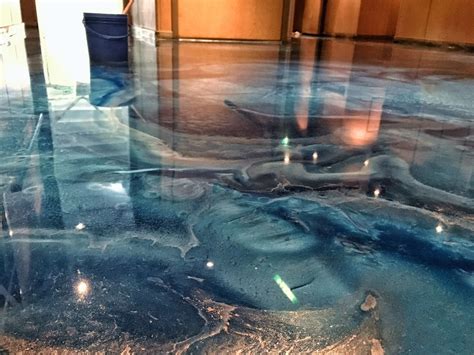 Sand off any splatter, residue, lumps or uneven areas on the concrete floor. Metallic 3D Floor Setting a New Trend in 2017 - SureCrete ...