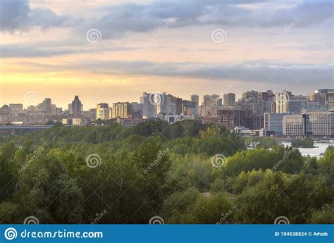 Novosibirsk At Sunset Among The Greenery Stock Photo Image Of Siberia