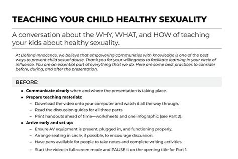 teaching healthy sexuality course guide and materials