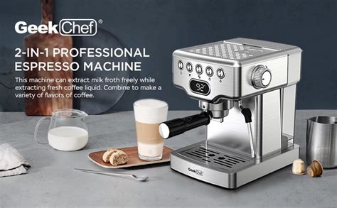 New Geek Chef Gcf20e Espresso Maker Coffee Machine With Foaming Milk