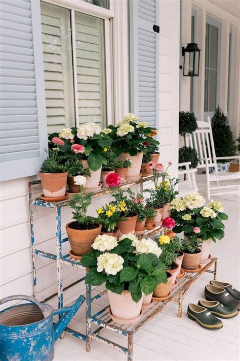 80 Best Patio Container Garden Design Ideas (9) | Porch plants, Front